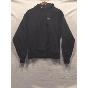 Champion Reverse Weave Hoodie Black Mens Medium Pullover